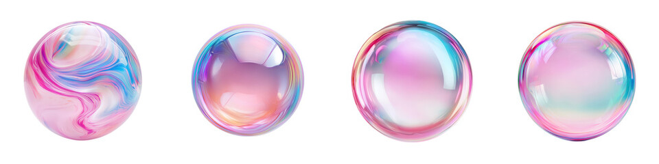 Mesmerizing Iridescent Bubbles A captivating digital artwork featuring a vibrant display of colorful fluid and dreamlike bubbles with a shimmering prismatic and holographic effect