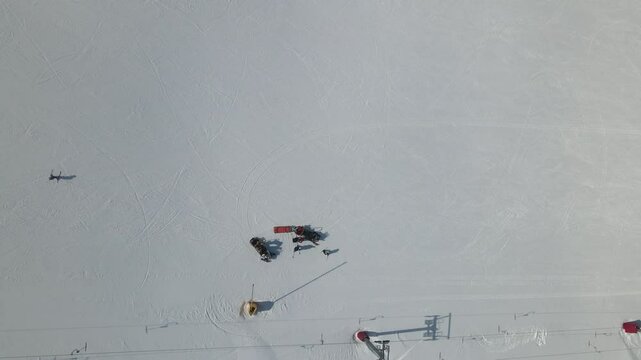 Skiing Path Overhead View