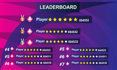 game leaderboard template abstract background. leaderboard game vector