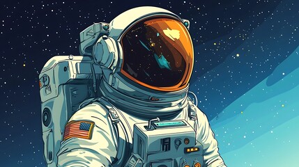 An astronaut in space, showcasing exploration and adventure in a cosmic setting.