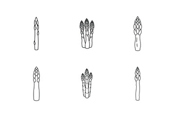 Naklejka premium asparagus icon line art vector illustration