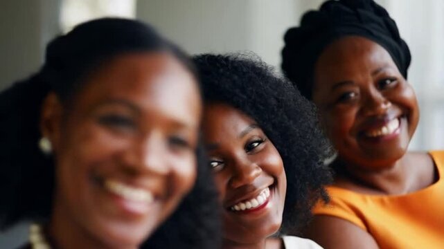 Close up of Three black women with happy and smiling mood