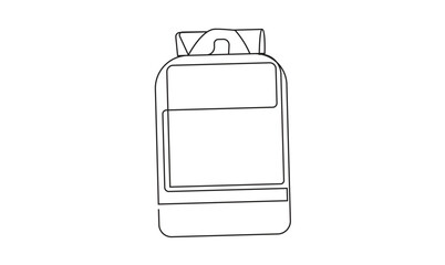 Backpack continuous one line simple drawing isolated on white background concept of travel