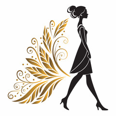 Colorful Fashion Greeting Design with Elegant Woman Illustration, Art & Illustration