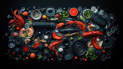 Obraz premium Seafood Extravaganza on Ice