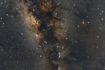 Fototapeta premium A stunning image of the Milky Way galaxy. Shows dense clouds of cosmic dust and gas, interspersed with countless stars. Deep space photography reveals the beauty of the universe.