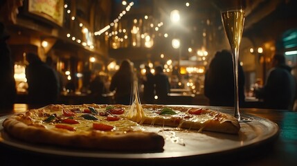 Delicious Pizza Night at Cozy Restaurant.