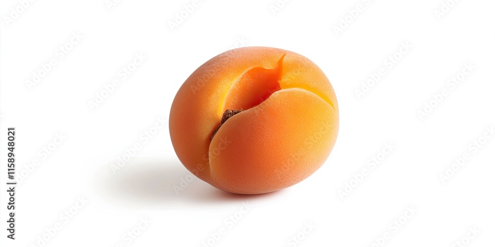 Poster isolated single apricot on a white background, showcasing the vibrant color of the apricot fruit. th