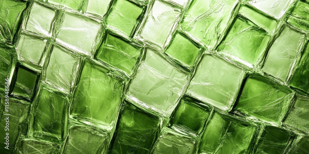 Poster green abstract background featuring a decorative glass texture, creating a visually striking surface