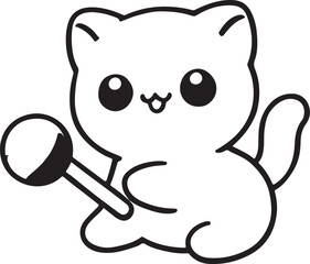 cartoon cat coloring page