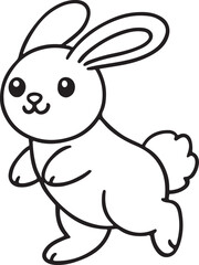 Obraz premium rabbit cartoon coloring page