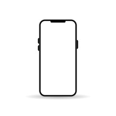 Modern smartphone device mockup template. Cellphone frame with blank screen