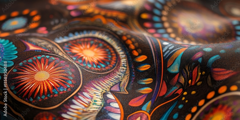 Aufkleber the vibrant print pattern on a brown surface showcases a stunning array of base colors, highlighting