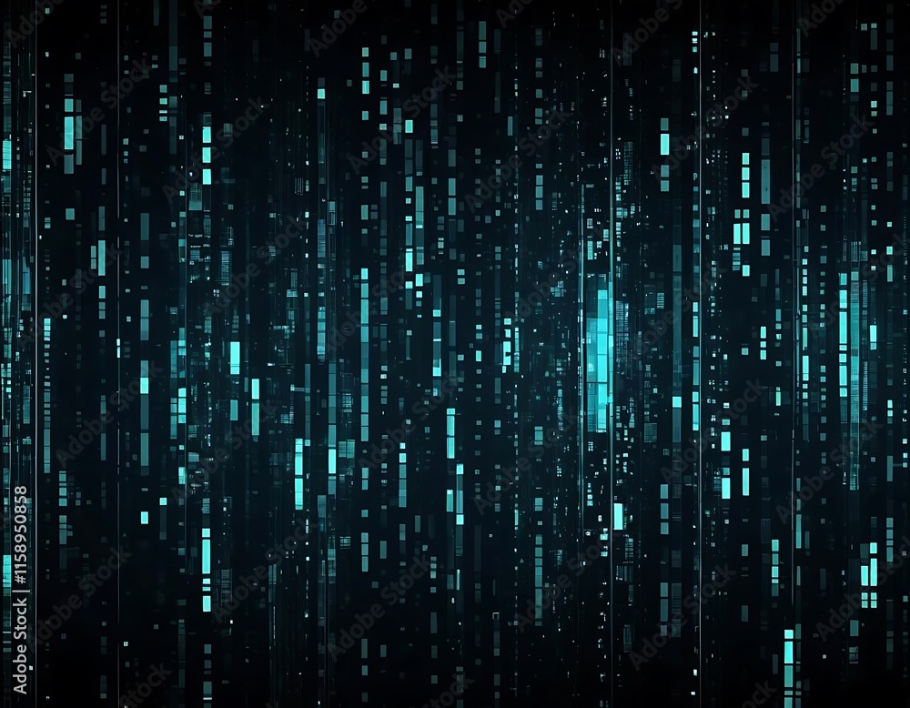 Aufkleber abstract digital data stream falling background