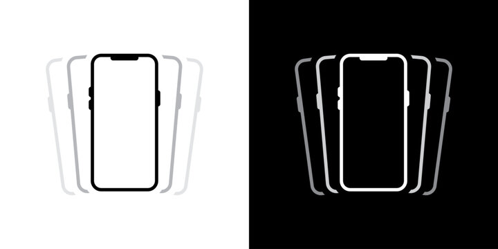Modern smartphone shake icon. Shaking phone sign symbol. Vibrating cellphone concept