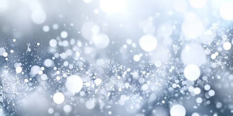 Abstract background featuring silver and white bokeh lights, creating a soft and dreamy atmosphere with defocused elements. Enhance your designs with this captivating silver and white bokeh lights