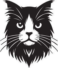 black and white cat head