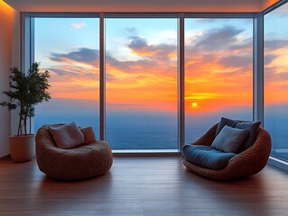 Sunset view from luxury apartment. (2)
