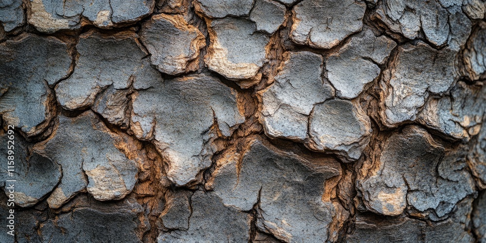 Poster close up of tree bark texture showcasing nature s intricate patterns, highlighting the unique rugged