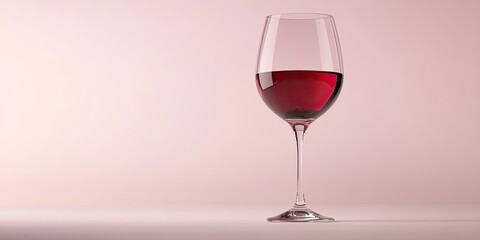 Isolated red wine glass on a clean background offers ample copy space, perfect for showcasing the rich color and elegance of red wine in your design projects. Ideal for various uses.