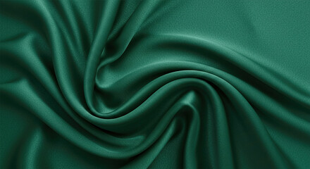 Obraz premium Black blue green abstract background. Dark green silk satin texture background. Beautiful wavy soft folds on the surface of the fabric. Teal elegant background with copy space for design. Web banner.
