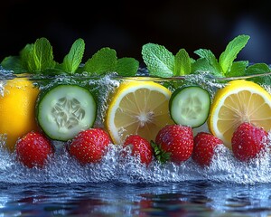 Refreshing fruit & veggie infused water.