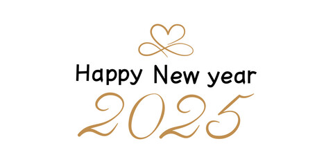 2025 happy new year illustration. New year decoration Calligraphy. Vector illustration.