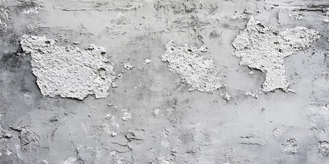 Obraz premium Gray concrete wall featuring white abrasions and small holes, showcasing the texture and character of a weathered surface. This gray concrete wall highlights unique imperfections and patterns.