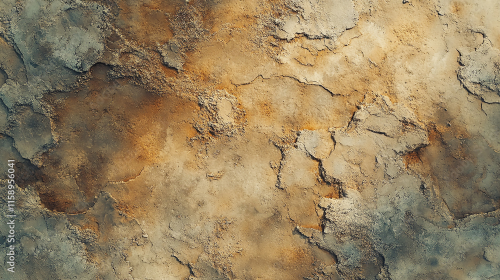 Poster textured concrete surface displaying natural color variations and cracks in an urban environment
