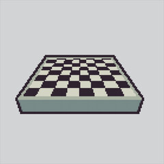 Pixel art illustration Chess Board. Pixelated Square Chess Board. Square Chess Board Black and White Icon pixelated for the pixel art game and icon for website and video game. old school retro.