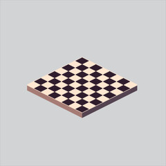 Pixel art illustration Chess Board. Pixelated Square Chess Board. Square Chess Board Black and White Icon pixelated for the pixel art game and icon for website and video game. old school retro.