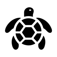 Obraz premium Monochrome Turtle Silhouette Icon in a Minimalist Style for Versatile Design Applications