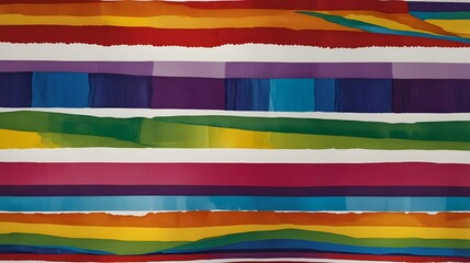A striped pattern with vivid shades of rainbow colors on a white background