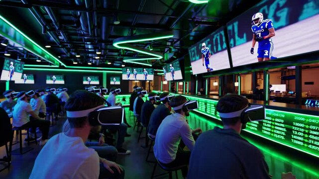 Engaging fans during a live sports event in a high-tech viewing lounge with immersive experiences
