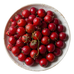 Ripe cowberry in a glass bowl