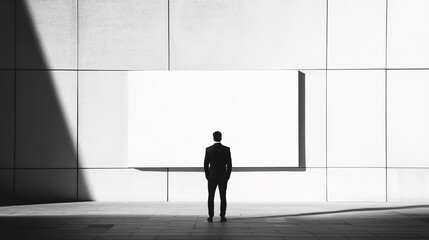 Fototapeta premium A large white blank billboard or promotional poster, displayed in an open space with no text or imagery. This clean and simple design provides ample space for customization, 