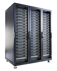 server rack with servers isolated on white background
