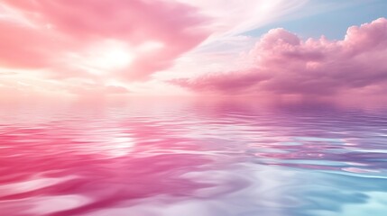 Obraz premium Serene sunset reflection over calm ocean waters coastal view