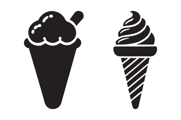 Creative Ice Cream Silhouette in Classic Scoop Shape