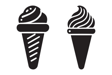Silhouette of Ice Cream Cone with Swirl Top