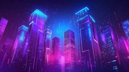 5G network technology, isometric concept vector illustration. Smart city, buildings with 5G symbol wireless internet and mobile phone isolated on ultraviolet background. High speed internet web page