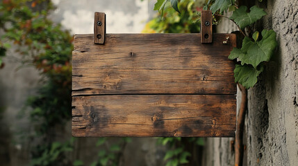 Fototapeta premium Vector realistic illustration of wooden signboard