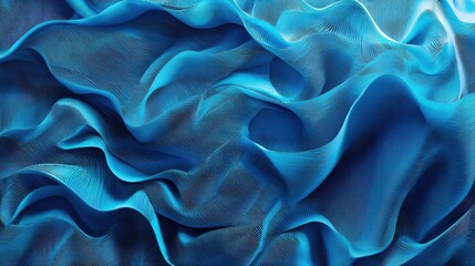 Fototapeta premium This image features an abstract design with flowing blue waves, showcasing smooth curves and intricate lines that create a sense of depth.