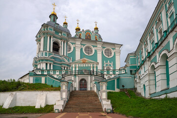 Fototapeta premium The facade of the ancient Assumption Cathedral. Smolensk. Russia