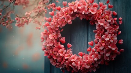 Creating a romantic valentine's wreath digital art for home decor copy space for personalization cheerful atmosphere close-up view