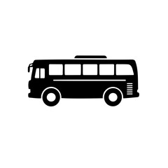 A simple bus icon silhouette on white background