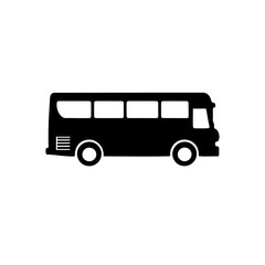 A simple bus icon silhouette on white background