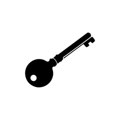 A key icon silhouette on white background