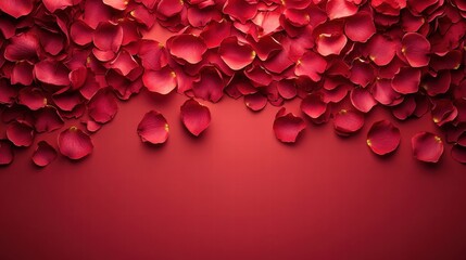 Create a romantic valentine rose petal bed illustration with copy space for custom text perfect for your loved one