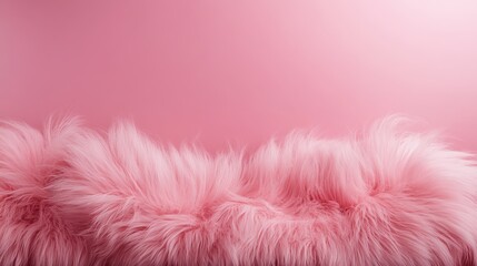 A detailed view of a fluffy pink texture set against a soft pink background, creating a warm and inviting atmosphere with a focus on softness and comfort.